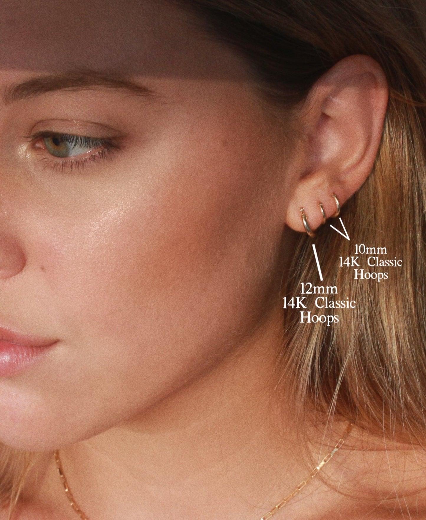 Aros clásicos de 14 quilates y 12 mm